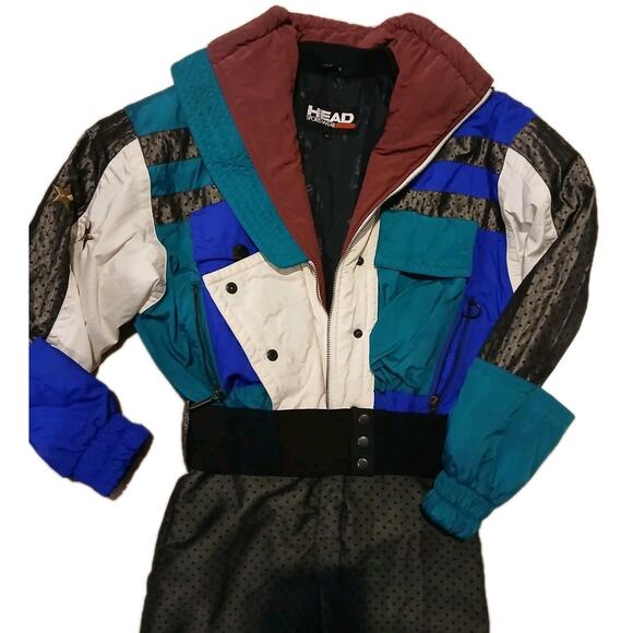 HEAD Womens Ski Suit Vintage sz 10 One Piece Retro‎ 80s 90s - Picture 2 of 14